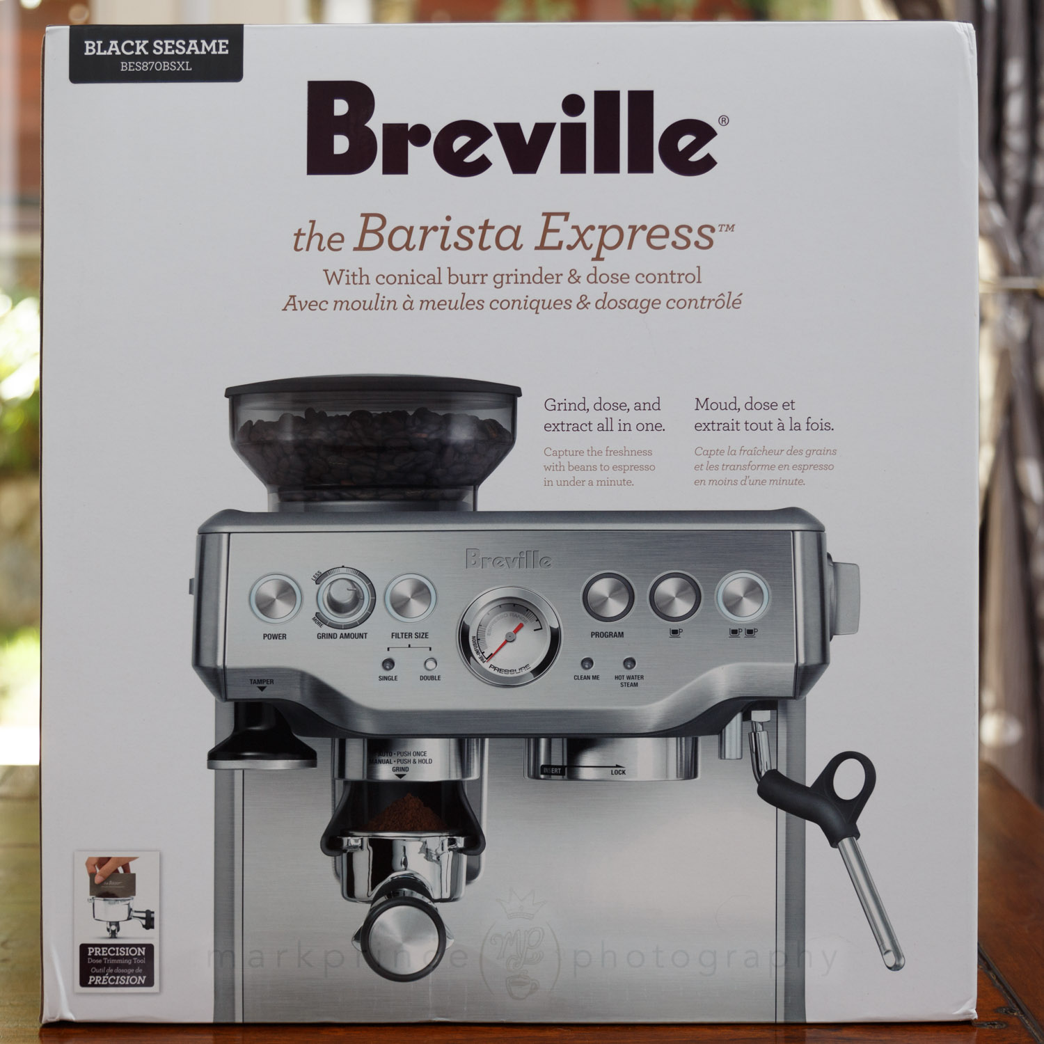 Breville Barista Express Espresso Machine, Black Sesame, BES870BSXL, 2