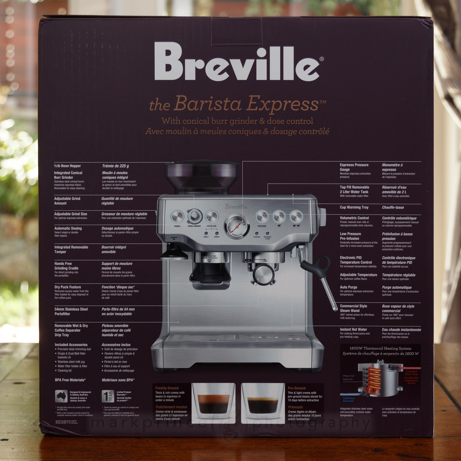  Breville BES870XL Barista Express Espresso Machine